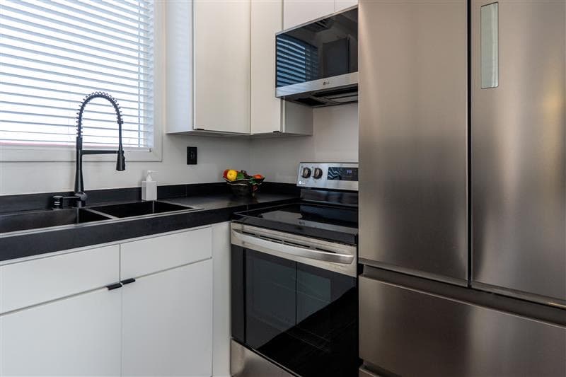 Kitchen with full-size appliances in a modular home